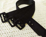 Пояс обтянутый гипюром черный 5см